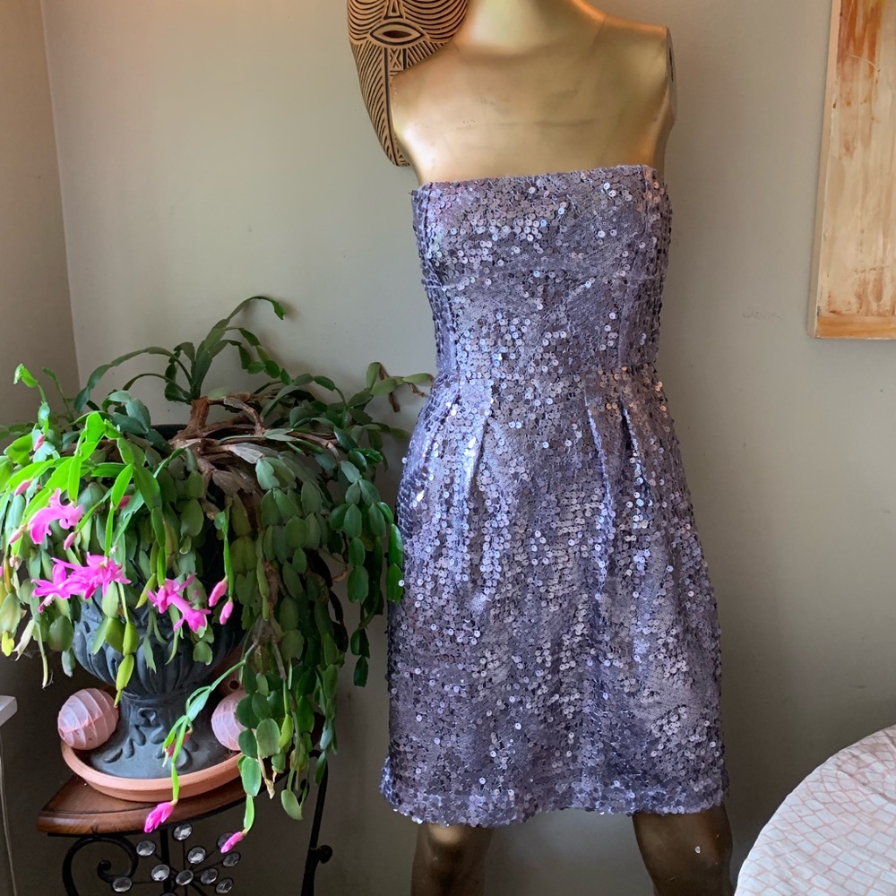 BCBG💜Lilac Sequin Metallic Dress